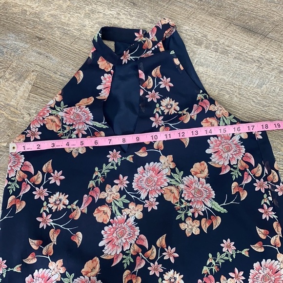 Forever 21 Floral Navy Small Halter Dress - Picture 6 of 9